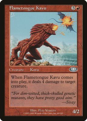 Flametongue Kavu card from Planeshift