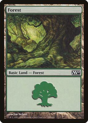 Forest (249) card from Magic 2010 (M10)