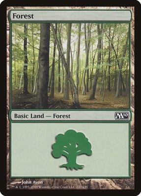 Forest (247) card from Magic 2010 (M10)
