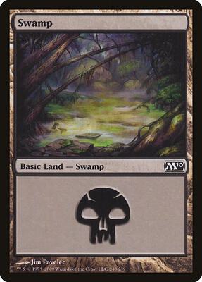 Swamp (240) card from Magic 2010 (M10)