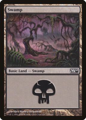 Swamp (239) card from Magic 2010 (M10)