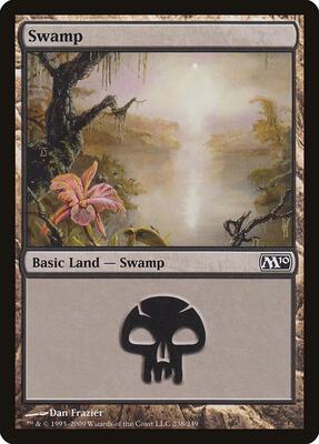 Swamp (238) card from Magic 2010 (M10)