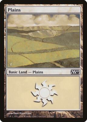 Plains (232) card from Magic 2010 (M10)