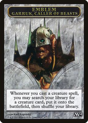 Emblem - Garruk, Caller of Beasts card from Magic 2014 (M14)