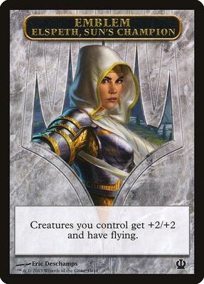 Emblem - Elspeth, Sun's Champion card from Theros