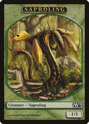 Saproling Token card from Magic 2012 (M12)