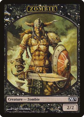 Zombie Token card from Magic 2012 (M12)