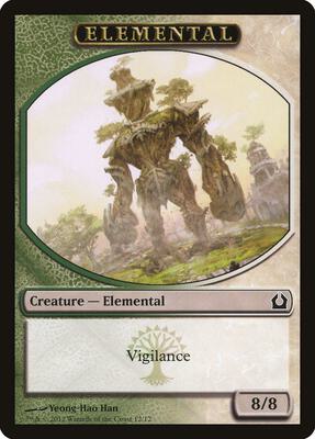 Elemental Token (Green/White) card from Return to Ravnica