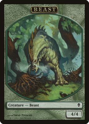 Beast Token card from Zendikar