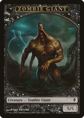 Zombie Giant Token card from Zendikar