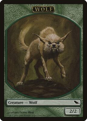 Wolf Token card from Shadowmoor