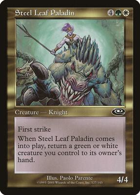 Steel Leaf Paladin card from Planeshift