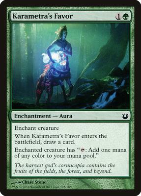 Karametra's Favor card from Born of the Gods