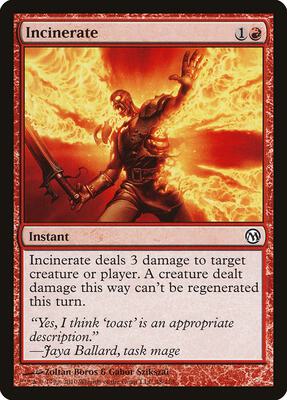 Incinerate card from Duels of the Planeswalkers