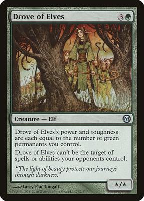 Drove of Elves card from Duels of the Planeswalkers
