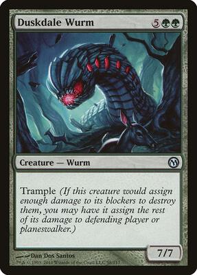Duskdale Wurm card from Duels of the Planeswalkers