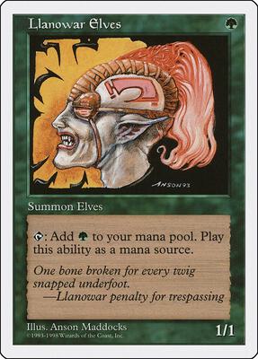 Llanowar Elves card from Anthologies