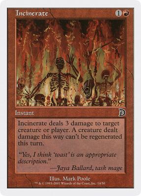 Incinerate card from Deckmasters Garfield vs Finkel
