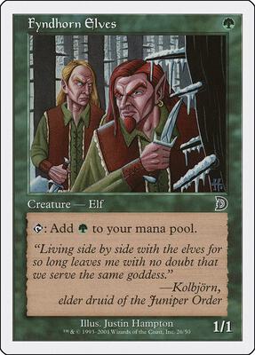 Fyndhorn Elves card from Deckmasters Garfield vs Finkel