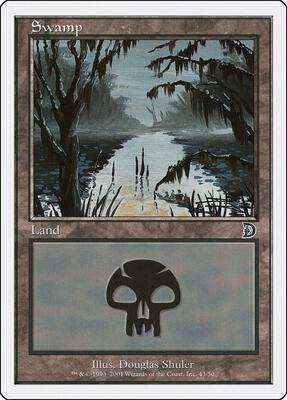 Swamp (43) card from Deckmasters Garfield vs Finkel