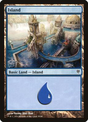 Island (38) card from Duel Decks: Jace vs. Vraska