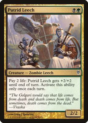 Putrid Leech card from Duel Decks: Jace vs. Vraska
