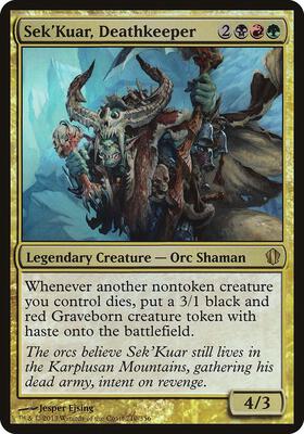 Sek'Kuar, Deathkeeper (Commander 2013) card from Oversize Cards