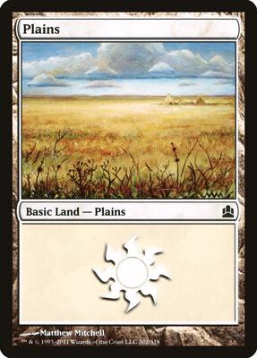 Plains (302) card from Commander