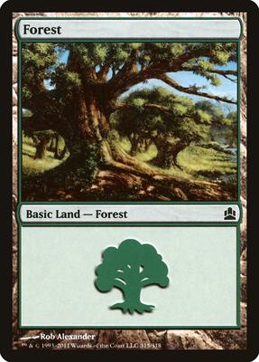 Forest (315) card from Commander