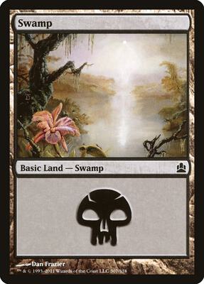 Swamp (307) card from Commander