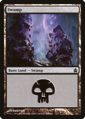 Swamp (308) card from Commander