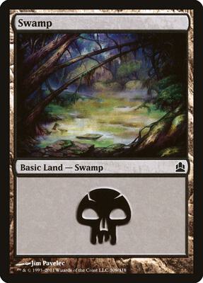 Swamp (309) card from Commander