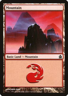Mountain (312) card from Commander