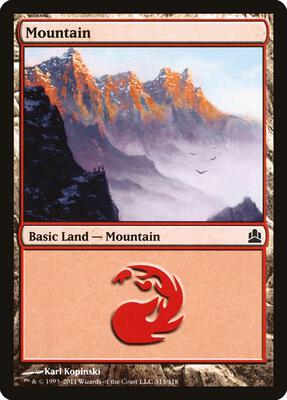 Mountain (313) card from Commander