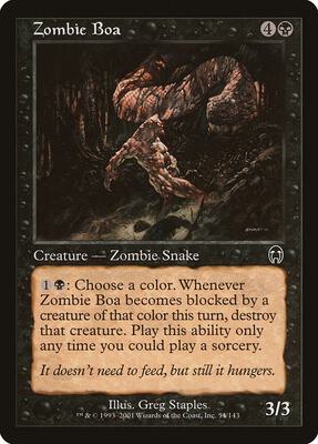 Zombie Boa card from Apocalypse