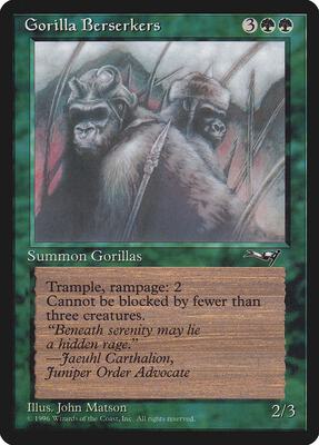 Gorilla Berserkers (Closed Mouth) card from Alliances
