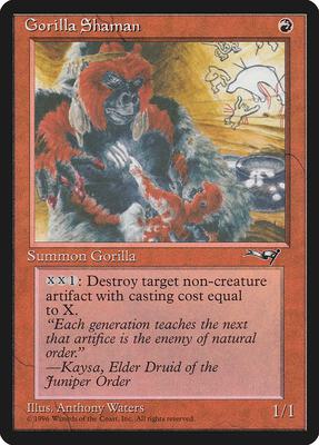 Gorilla Shaman (Holding Baby) card from Alliances