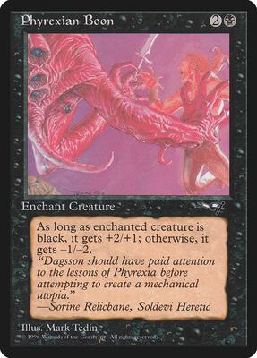Phyrexian Boon (Man Held Aloft) card from Alliances