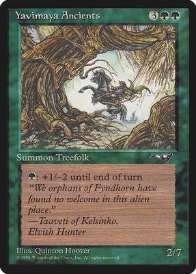 Yavimaya Ancients (Rearing Horse) card from Alliances