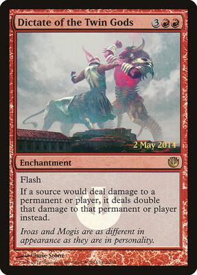 Dictate of the Twin Gods card from Launch Party & Release Event Promos