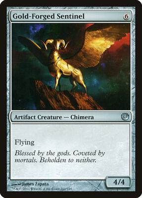Gold-Forged Sentinel card from Journey Into Nyx