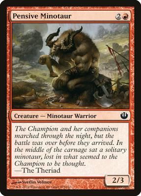 Pensive Minotaur card from Journey Into Nyx