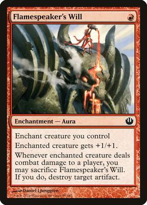 Flamespeaker's Will card from Journey Into Nyx