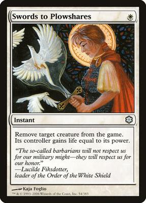 Swords to Plowshares card from Coldsnap Theme Deck Reprints