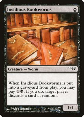 Insidious Bookworms card from Coldsnap Theme Deck Reprints