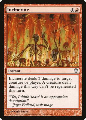 Incinerate card from Coldsnap Theme Deck Reprints
