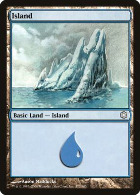 Island (372) card from Coldsnap Theme Deck Reprints