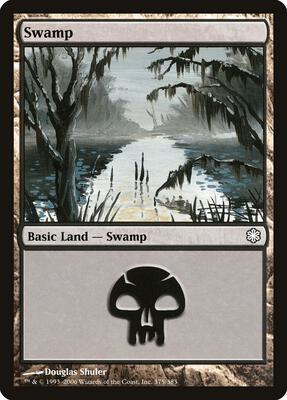 Swamp (375) card from Coldsnap Theme Deck Reprints