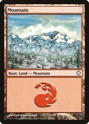 Mountain (378) card from Coldsnap Theme Deck Reprints