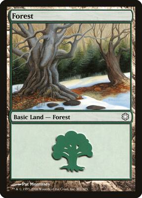 Forest (381) card from Coldsnap Theme Deck Reprints